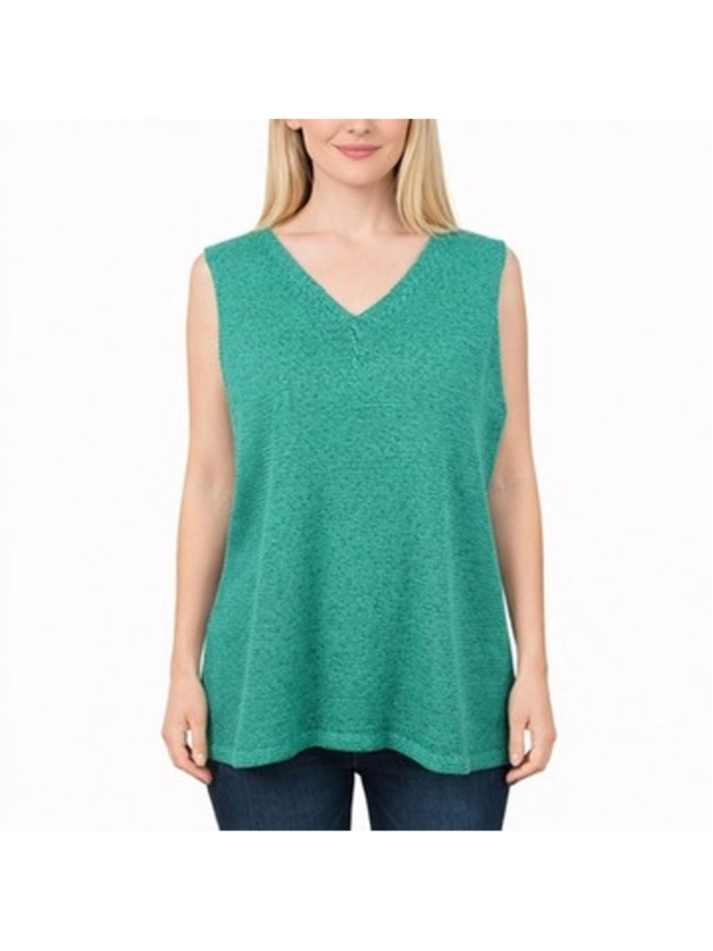 Pendleton Teal Blue Sleeveless Sweater V-Neck Knit Shell Boho Beachy Size 3X